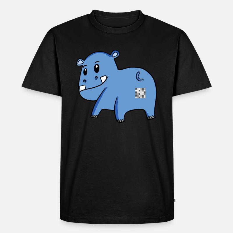 Nilpferd Arsch - Nilpferd Hintern - Männer Premium Bio T-Shirt - Schwarz