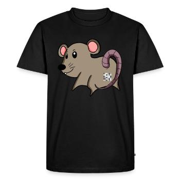 Mouse Ass - Mouse Butt - T-shirt Premium bio Homme - noir - Devant - Nico (187cm)