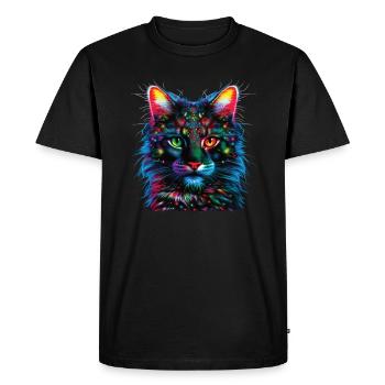 Chat forestier norvégien Pokatrash Design - T-shirt Premium bio Homme - noir - Devant - Nico (187cm)