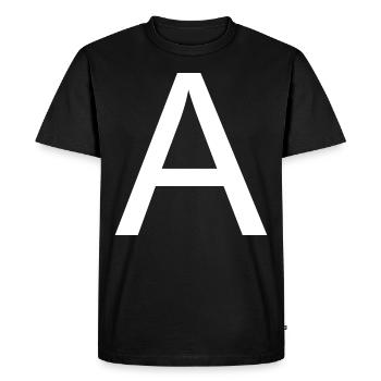 A A First Name Last Name Inizialen - Men's Premium Organic T-Shirt - black - Front - Nico (187cm)