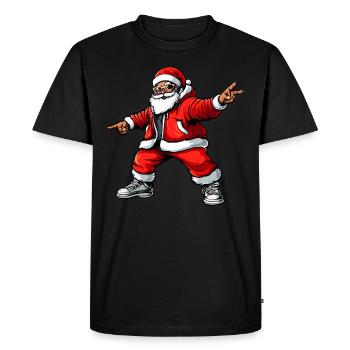 Noël Hip Hop - T-shirt Premium bio Homme - noir - Devant - Nico (187cm)