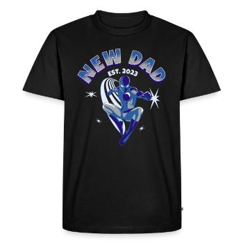 Dessin animé Expectant Daddy Super Dad - T-shirt Premium bio Homme - noir - Devant - Nico (187cm)