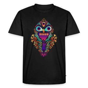 Goa Neon Psytrance Mandala Festival - T-shirt Premium bio Homme - noir - Devant - Nico (187cm)