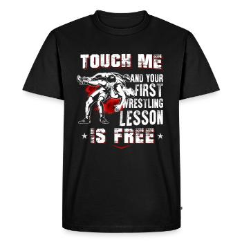 Lutte lutte - T-shirt Premium bio Homme - noir - Devant - Nico (187cm)