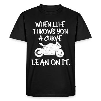 Biker Motorcyclist Motorcycle - Men's Premium Organic T-Shirt - black - Front - Nico (187cm)