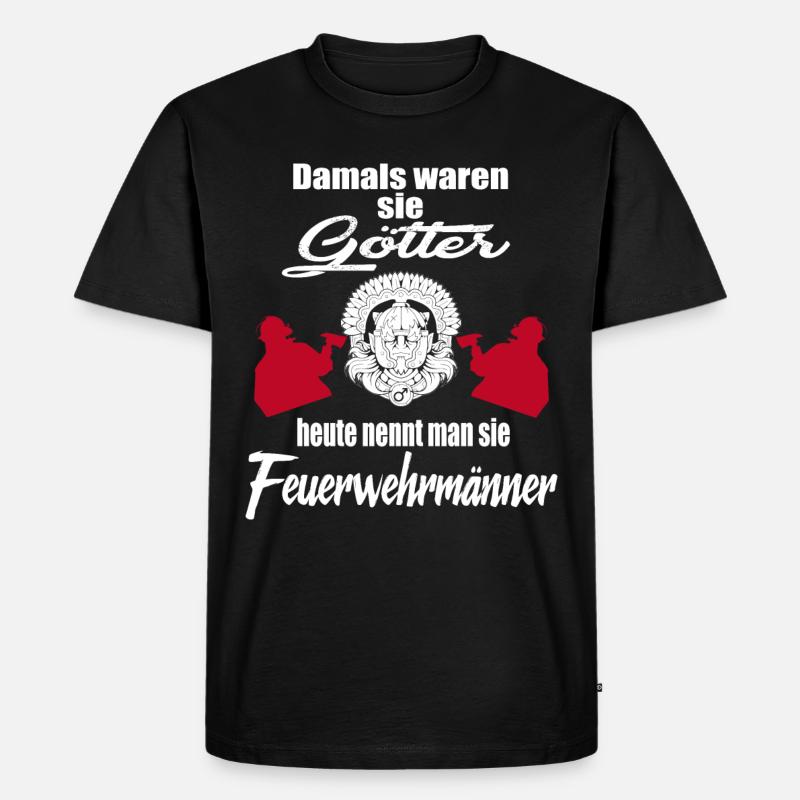 Feuerwehrmann - Männer Premium Bio T-Shirt - Schwarz