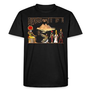 Papyrus Egypte Horus Pyramides Vacances Cadeau - T-shirt Premium bio Homme - noir - Devant - Nico (187cm)