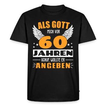 1961 60. Geburtstag Geschenk 60 Jahre Gott angeben - Männer Premium Bio T-Shirt - Schwarz - Vorne - Nico (187cm)