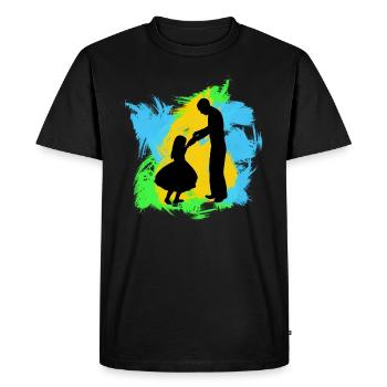 Père et fille - T-shirt Premium bio Homme - noir - Devant - Nico (187cm)