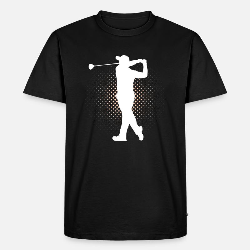 Golf - Männer Premium Bio T-Shirt - Schwarz