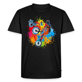 Bmx ,vélo - T-shirt Premium bio Homme - noir - Devant - Nico (187cm)