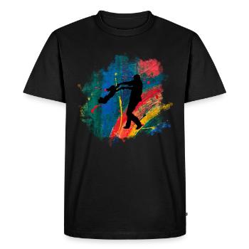 Père et fille - T-shirt Premium bio Homme - noir - Devant - Nico (187cm)