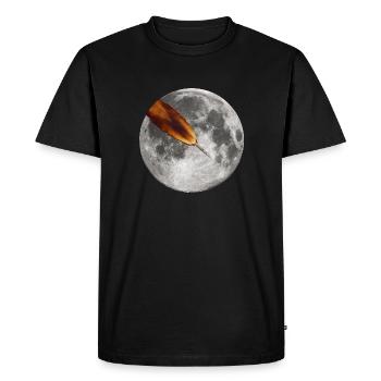 Apollo 7 space rocket orbiting the moon - Men's Premium Organic T-Shirt - black - Front - Nico (187cm)