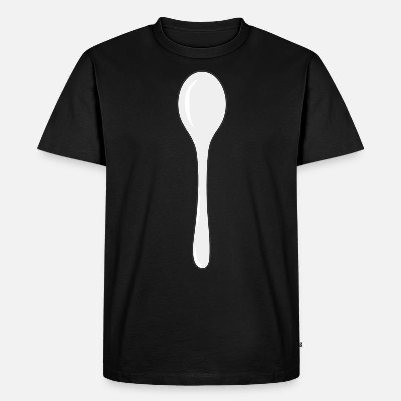 Löffel - Männer Premium Bio T-Shirt - Schwarz