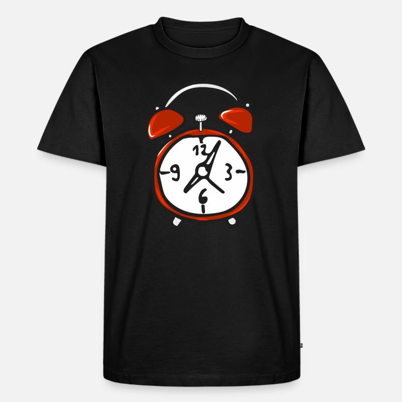 Wecker - Uhr - Männer Premium Bio T-Shirt - Schwarz