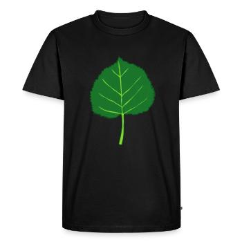 Tilleul - Arbre - Feuille - T-shirt Premium bio Homme - noir - Devant - Nico (187cm)