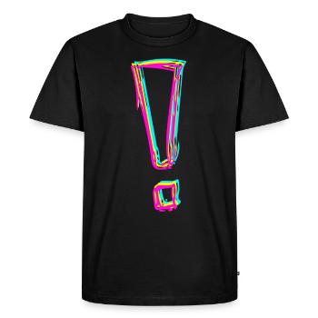 Points d’exclamation - Dessin-trait - T-shirt Premium bio Homme - noir - Devant - Nico (187cm)