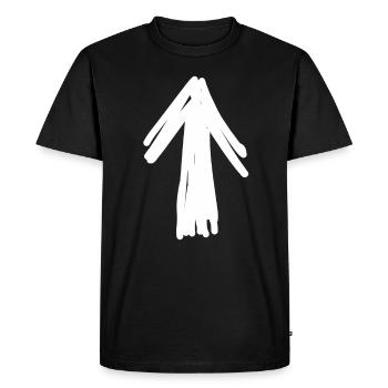 Flèche - Symbole - Signes - T-shirt Premium bio Homme - noir - Devant - Nico (187cm)
