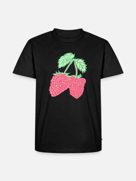 Raspberry - raspberry - plant - Men's Premium Organic T-Shirt - black