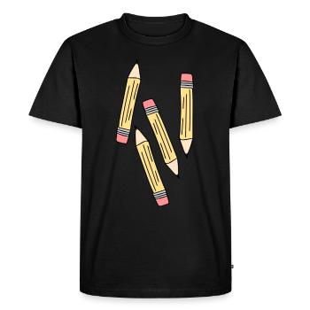 Des crayons - T-shirt Premium bio Homme - noir - Devant - Nico (187cm)