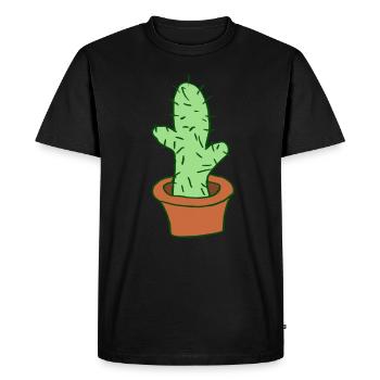 cactus - Men's Premium Organic T-Shirt - black - Front - Nico (187cm)