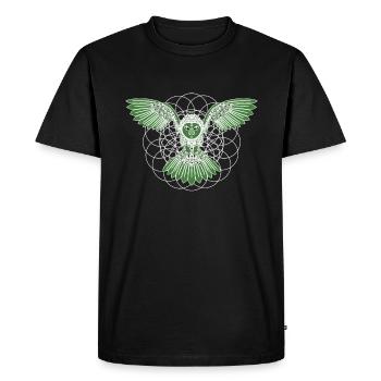Chouette chouette Uhu Kauz Oiseau Tshirt - T-shirt Premium bio Homme - noir - Devant - Nico (187cm)