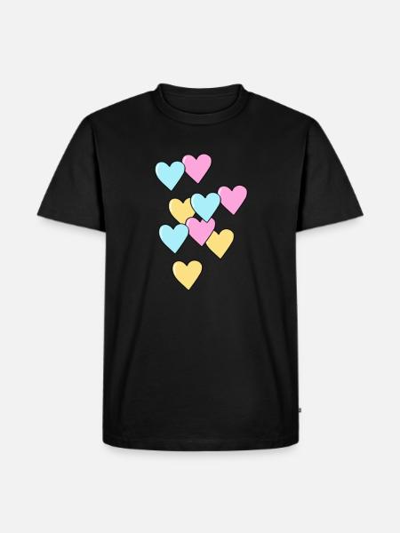 Cœurs - T-shirt Premium bio Homme - noir