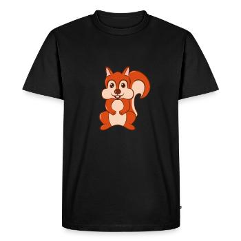 squirrel - Men's Premium Organic T-Shirt - black - Front - Nico (187cm)