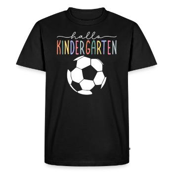 Hello Kindergarten Kindergarten Boy Soccer - Men's Premium Organic T-Shirt - black - Front - Nico (187cm)