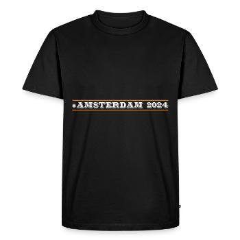 Amsterdam 2024 - Men's Premium Organic T-Shirt - black - Front - Nico (187cm)