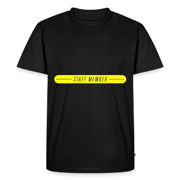 Staff Member - Men's Premium Organic T-Shirt - black - Front - Nico (187cm)