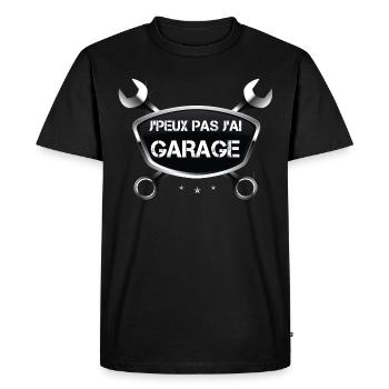 Je Peux Pas J'Ai Garage Mécanicien Automobile - T-shirt Premium bio Homme - noir - Devant - Nico (187cm)