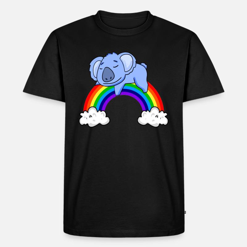 Regenbogen Koala - Männer Premium Bio T-Shirt - Schwarz