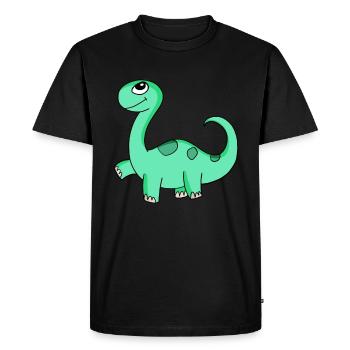 Dinosaur Motif - Men's Premium Organic T-Shirt - black - Front - Nico (187cm)