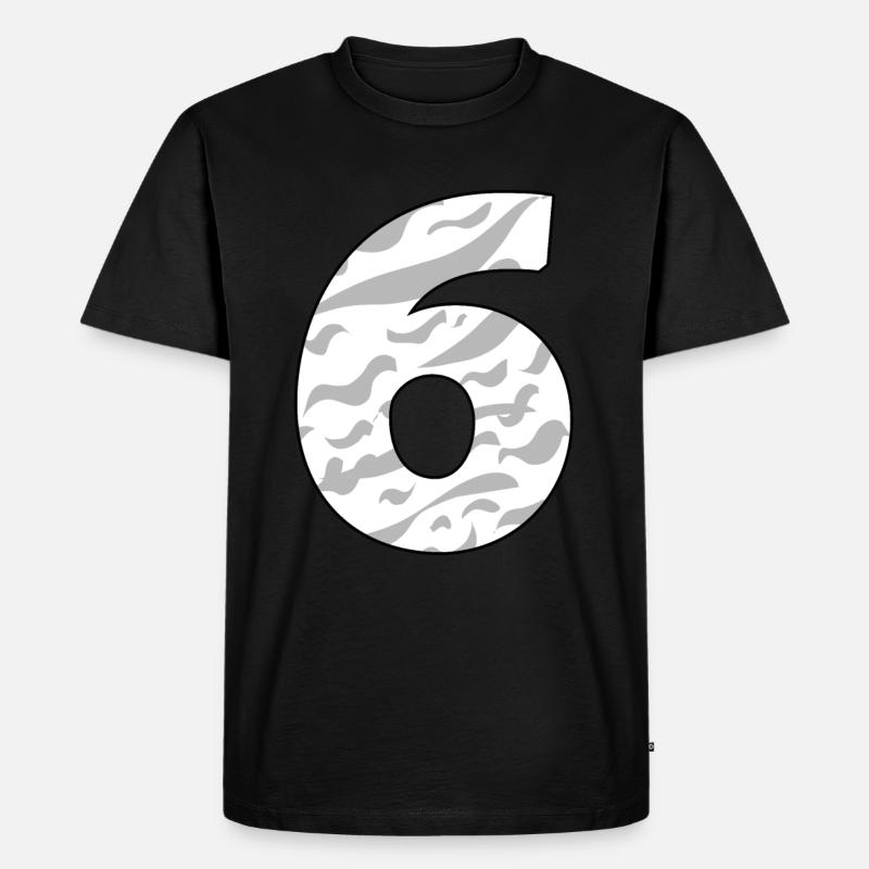 Sechs - 6 - Männer Premium Bio T-Shirt - Schwarz