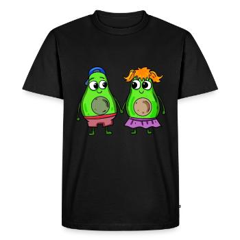 Paire d’avocats - T-shirt Premium bio Homme - noir - Devant - Nico (187cm)