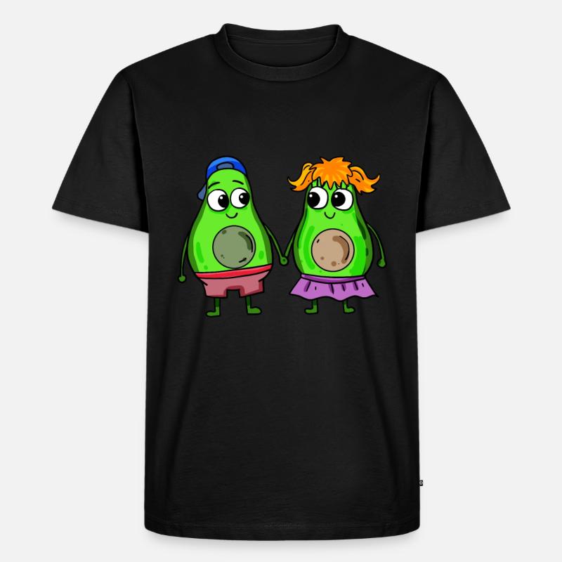 Avocado Paar - Männer Premium Bio T-Shirt - Schwarz