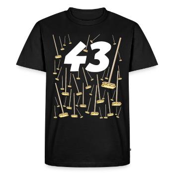 46 Brooms Annivezrsaire 46 years old Man or Woman - Men's Premium Organic T-Shirt - black - Front - Nico (187cm)