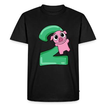 2 years old - 2 birthday with animal motif - Men's Premium Organic T-Shirt - black - Front - Nico (187cm)