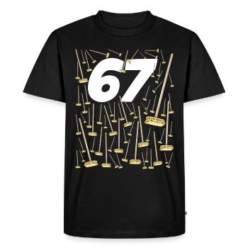 67 Balais Cadeau Drôle Anniversaire Homme Ou Femme - T-shirt Premium bio Homme - noir - Devant - Nico (187cm)