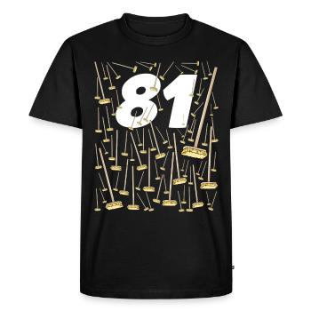 81 Birthday Brooms Grandparents Humor - Men's Premium Organic T-Shirt - black - Front - Nico (187cm)