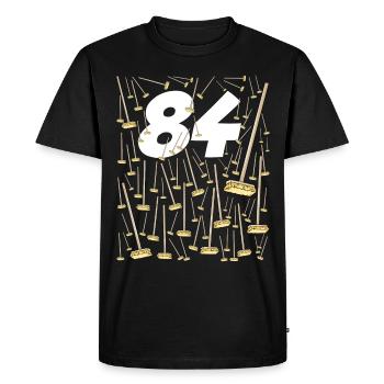84 Balais Anniversaire Marrant Papy Et Mamie - T-shirt Premium bio Homme - noir - Devant - Nico (187cm)