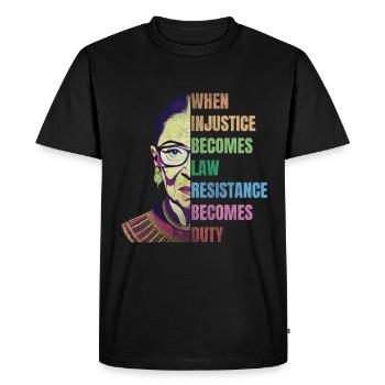 Feminist quotes RBG - Men's Premium Organic T-Shirt - black - Front - Nico (187cm)