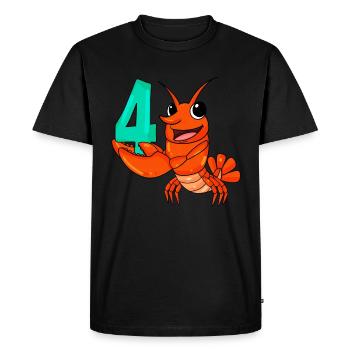 4 birthday 4 years old with animal motif - four - Men's Premium Organic T-Shirt - black - Front - Nico (187cm)