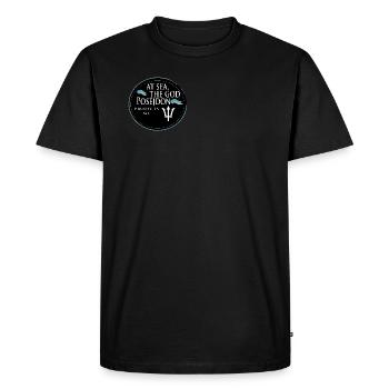 At sea, the god Poseidon protects me - Men's Premium Organic T-Shirt - black - Front - Nico (187cm)