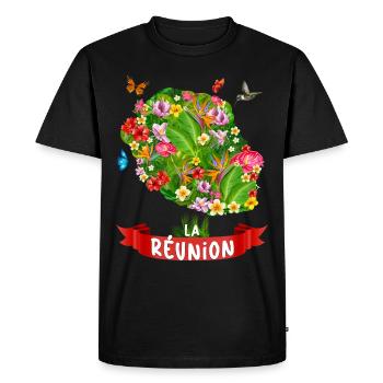 La Réunion Paradis Des Fleurs - T-shirt Premium bio Homme - noir - Devant - Nico (187cm)