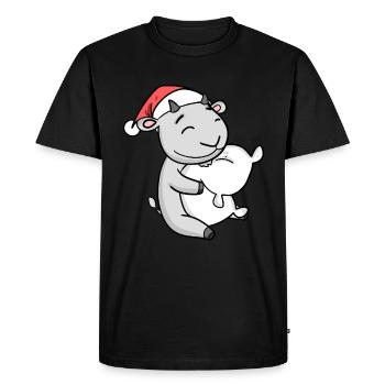 Chèvre Mignon Fatigué Noël - T-shirt Premium bio Homme - noir - Devant - Nico (187cm)