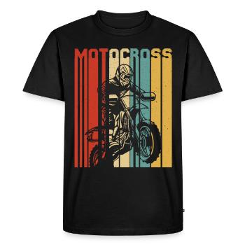 Motocross Dirt Bike Rider Motorcycle Supercross MX - Men's Premium Organic T-Shirt - black - Front - Nico (187cm)