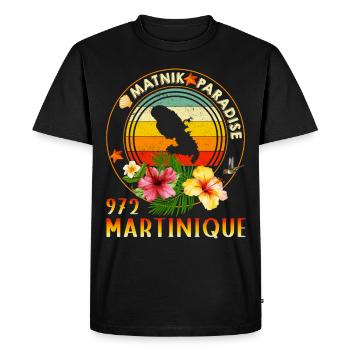 Martinique Paradise Matnik 972 Vintage Homme Femme - T-shirt Premium bio Homme - noir - Devant - Nico (187cm)