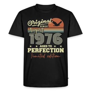 August 1976 Birthday August 1976 Vintage August 1976 - Men's Premium Organic T-Shirt - black - Front - Nico (187cm)